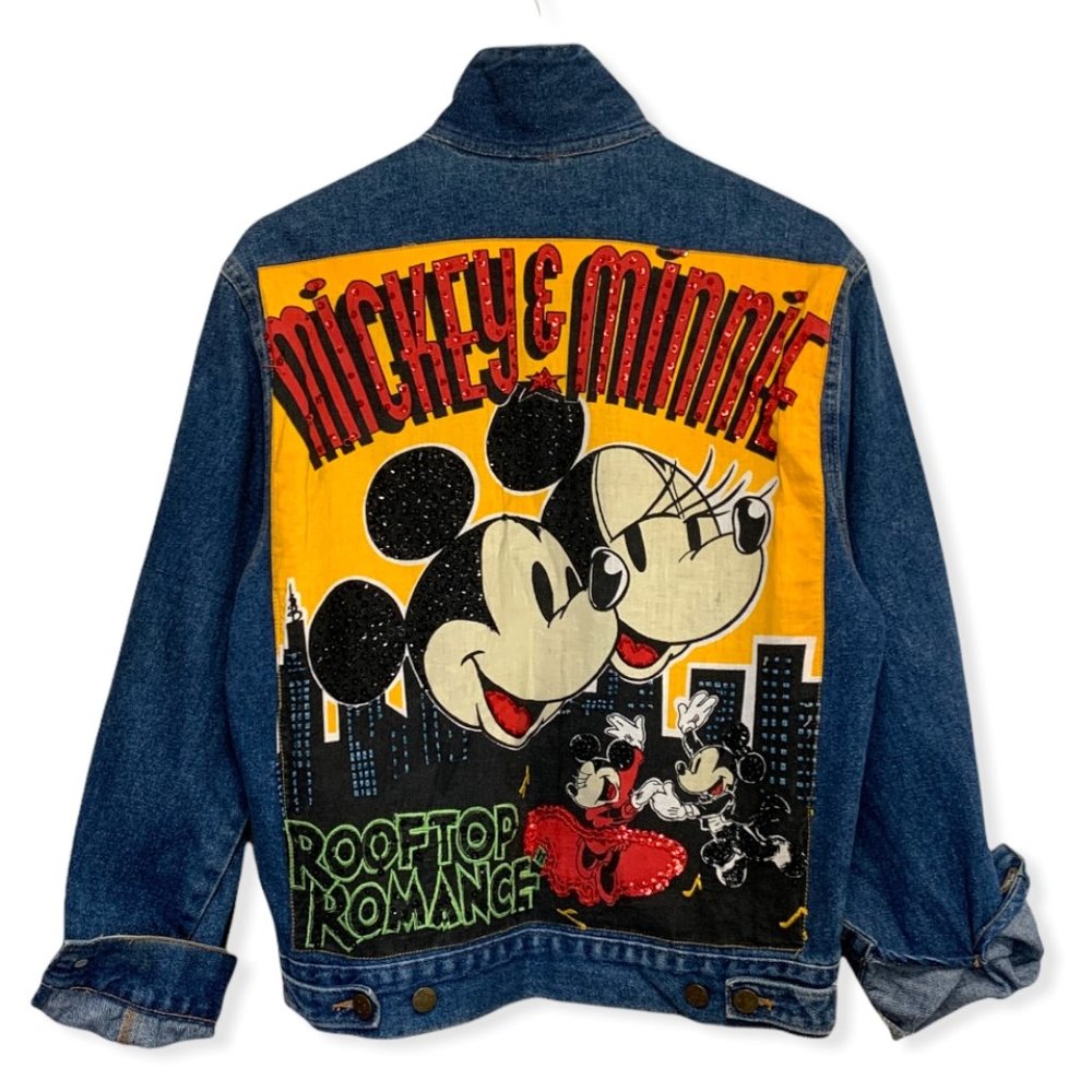 VTG Mickey &  Minnie Rooftop Romance Denim Jacket